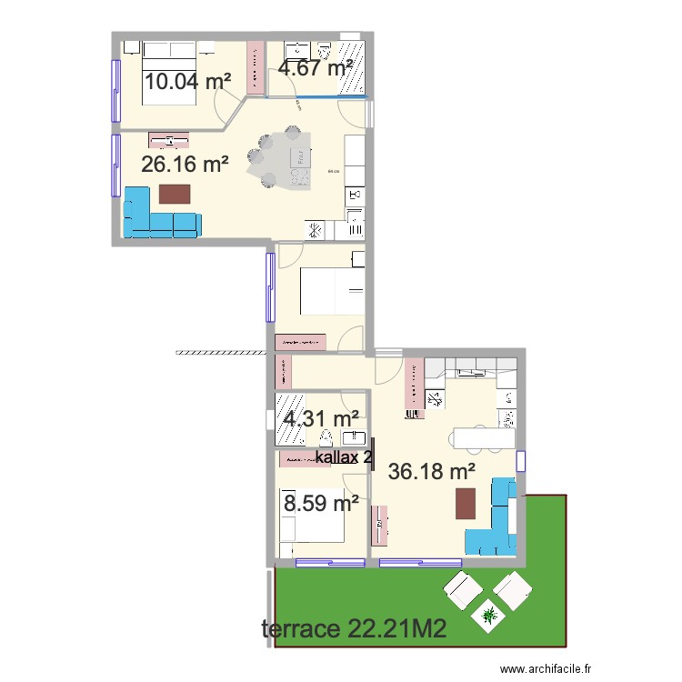 cube double etage. Plan de 0 pièce et 0 m2