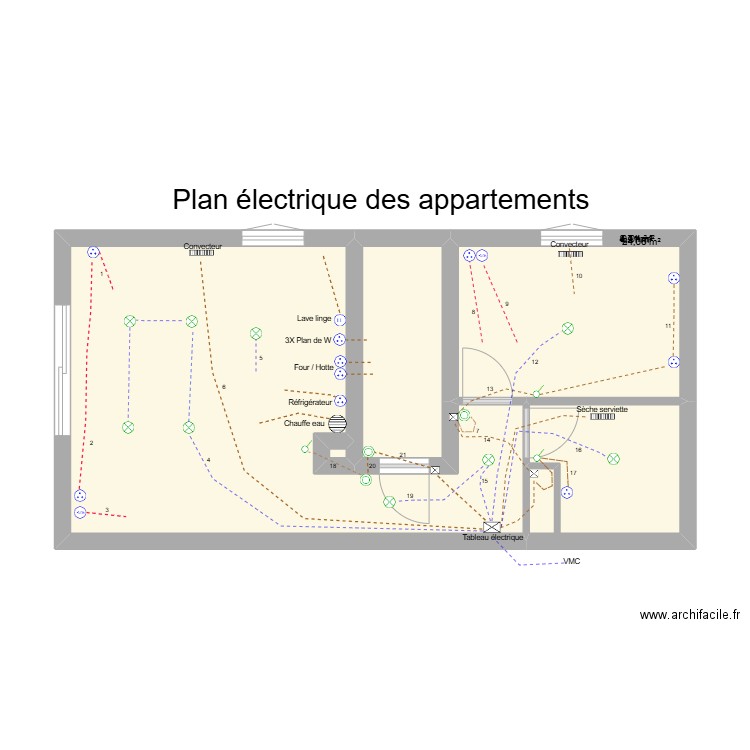 RENARD Gaetan (appartements 1 et 2). Plan de 5 pièces et 42 m2