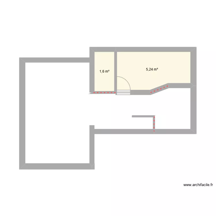 cour. Plan de 2  et 7 m²