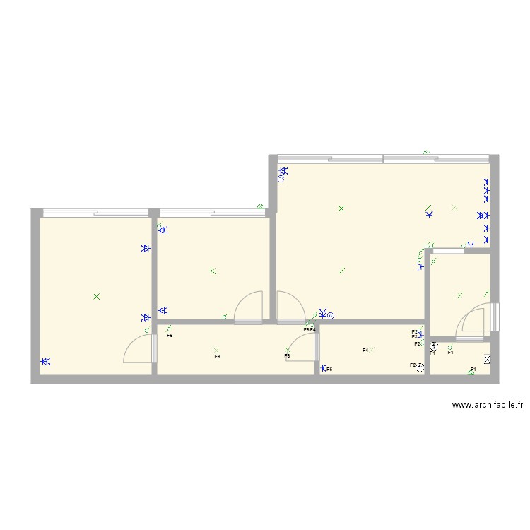 Nivelles. Plan de 7 pièces et 63 m2