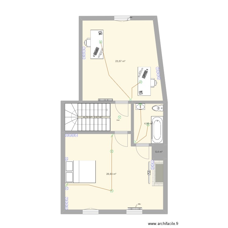 CHANG Sylvie. Plan de 21 pièces et 243 m2