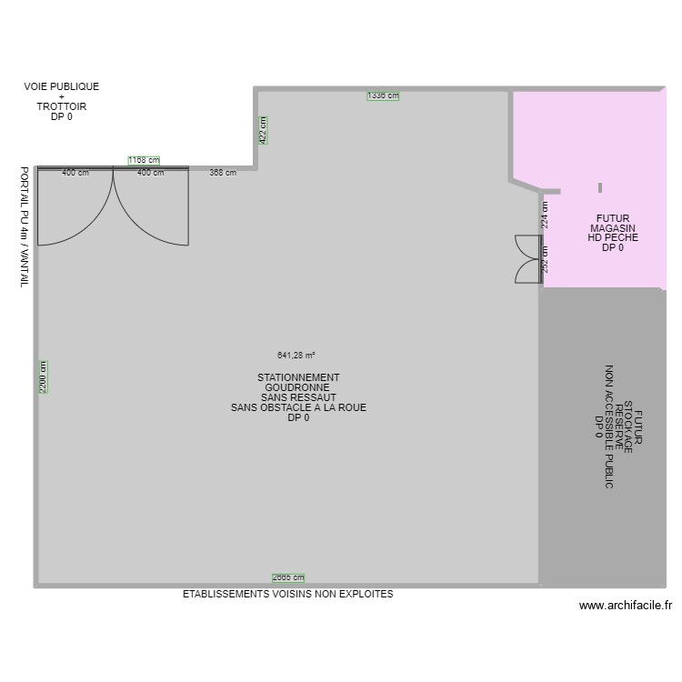 STATIONNEMENT HD PECHE AVANT TRAVAUX. Plan de 0 pièce et 0 m2