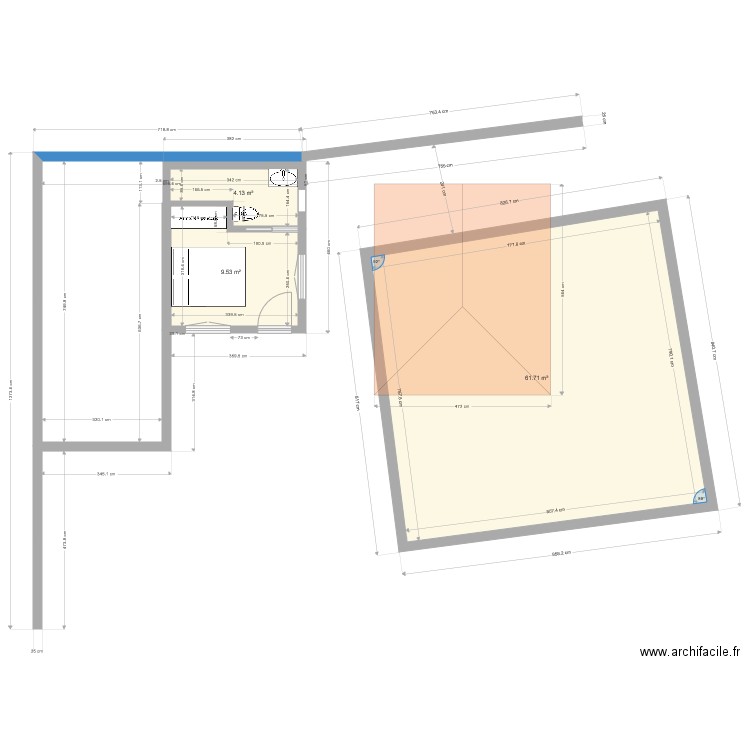 bungalow. Plan de 0 pièce et 0 m2