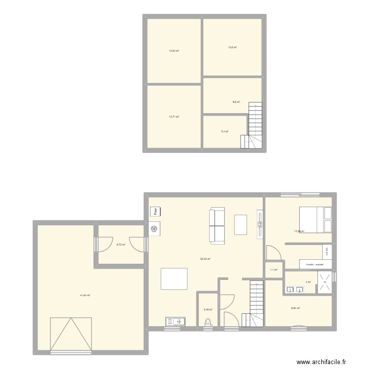 TERASSE. Plan de 13 pièces et 187 m2