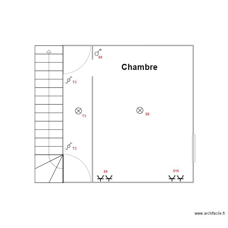 chambre. Plan de 0 pièce et 0 m2