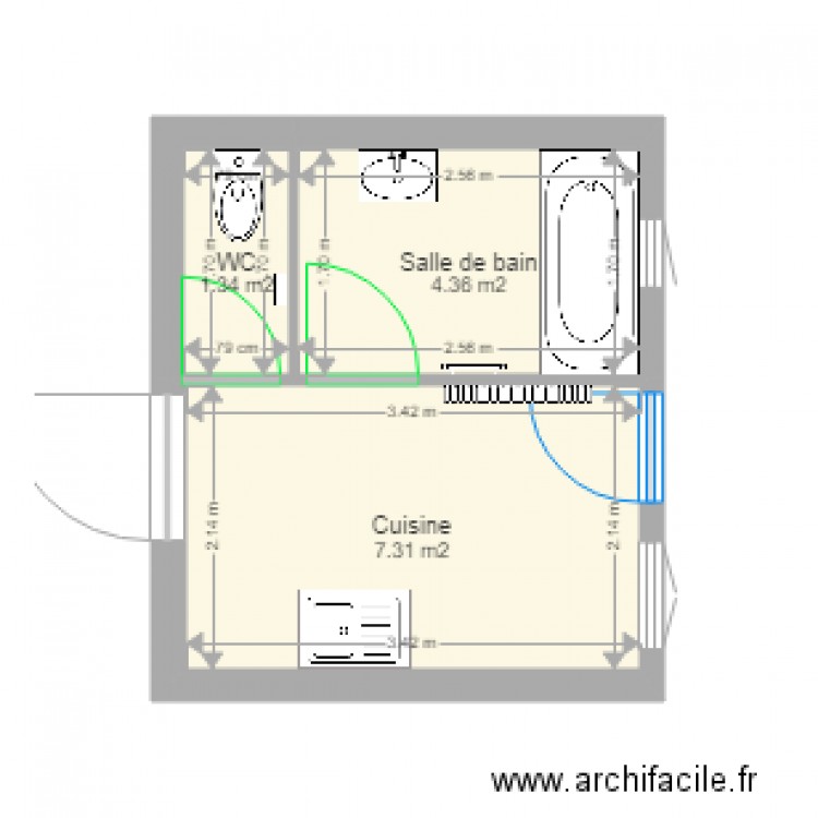 Cuisine. Plan de 0 pièce et 0 m2