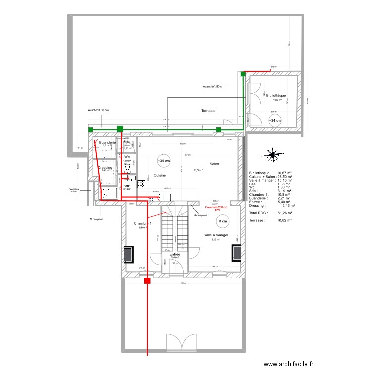 doumerc 2 gros oeuvre v11. Plan de 8 pièces et 52 m2