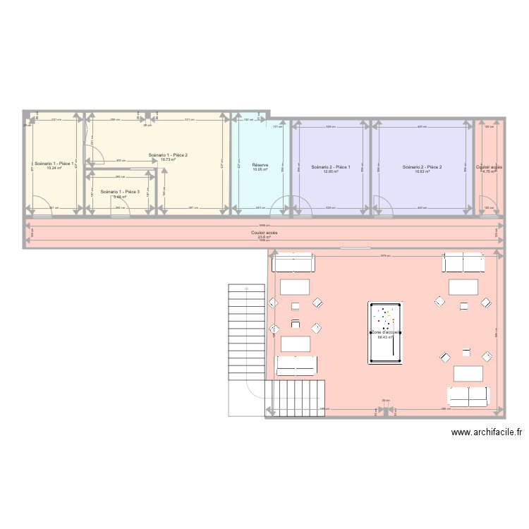 Aménagement mezzanine. Plan de 0 pièce et 0 m2