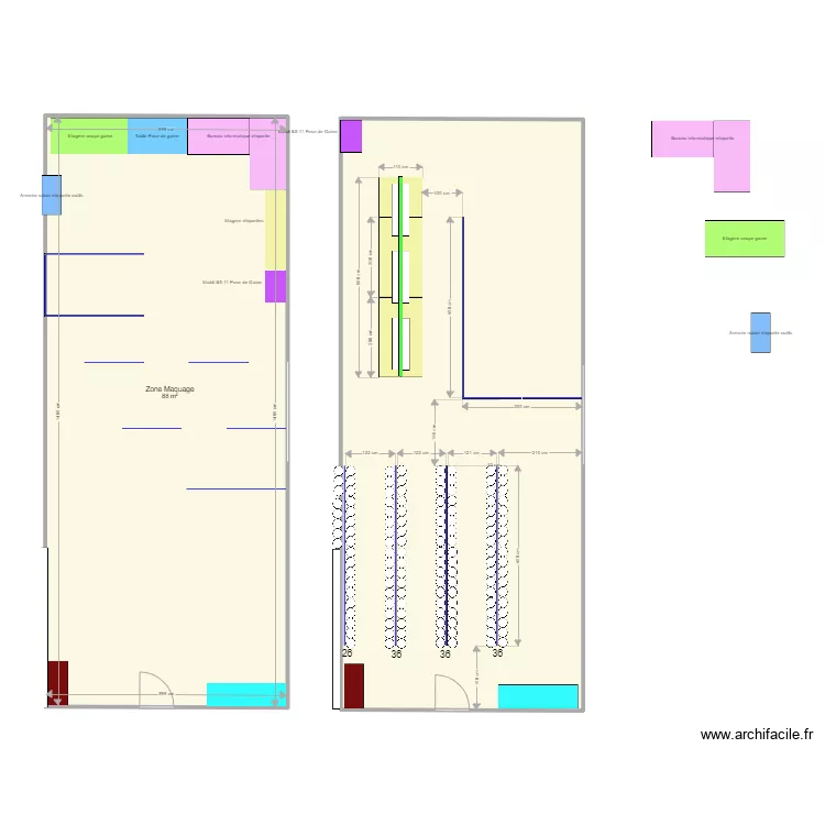 Zone marquage. Plan de 