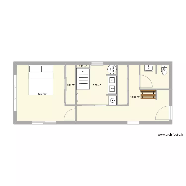 maison ploneis. Plan de 5  et 35 m²
