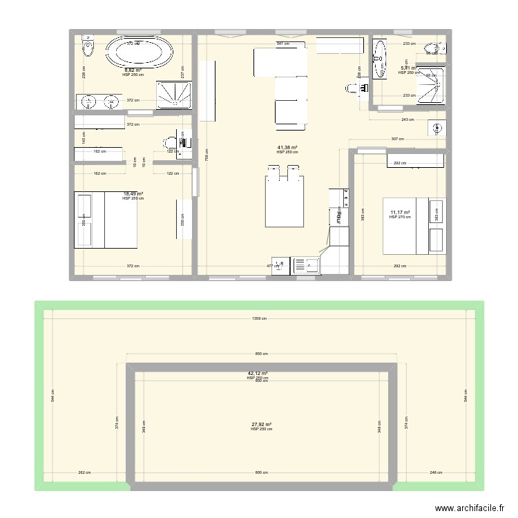 MAWUNA . Plan de 7 pièces et 155 m2