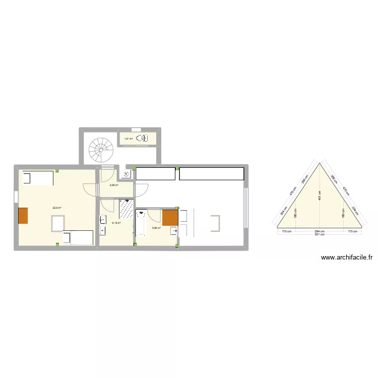 combles V5. Plan de 
