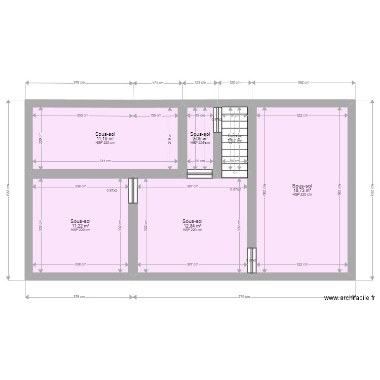 ML23054410. Plan de 22 pièces et 193 m2