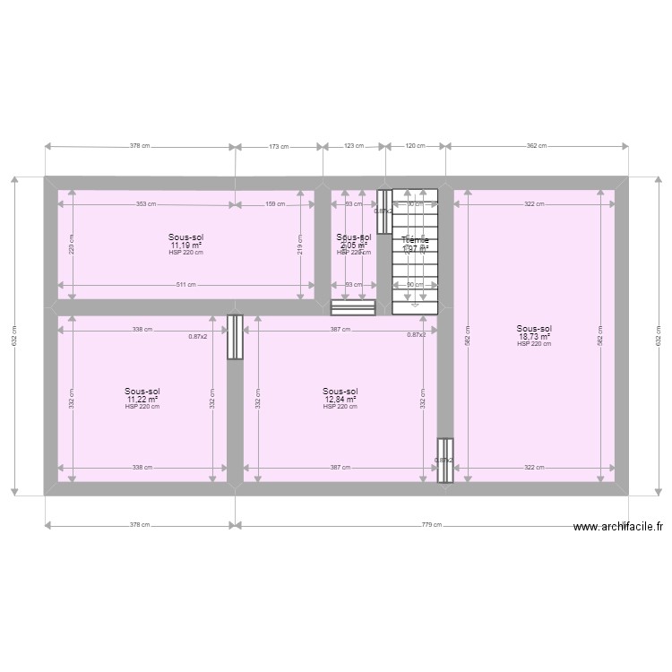 ML23054410. Plan de 22 pièces et 193 m2