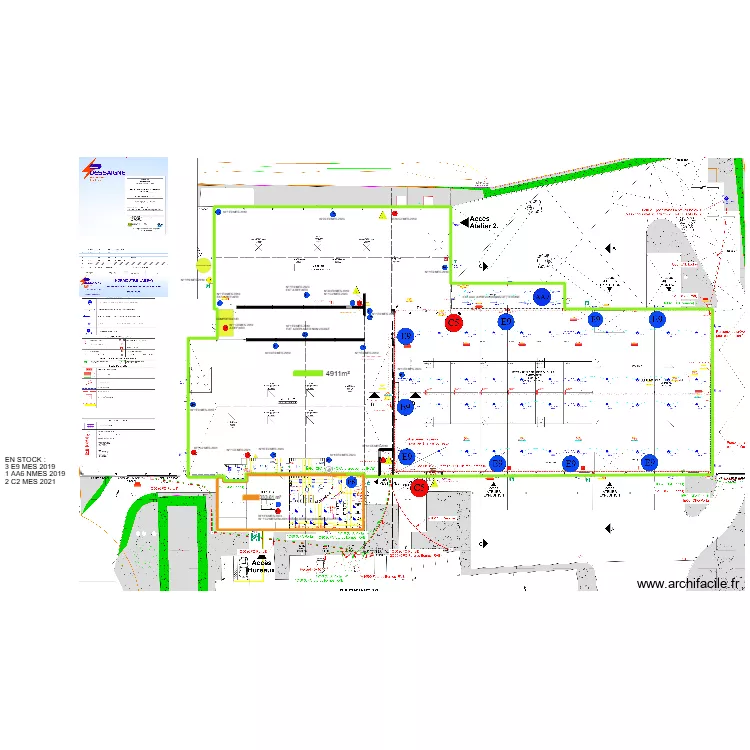 NORMOUTILS LASSAY LES CHATEAUX. Plan de 2  et 4912 m²