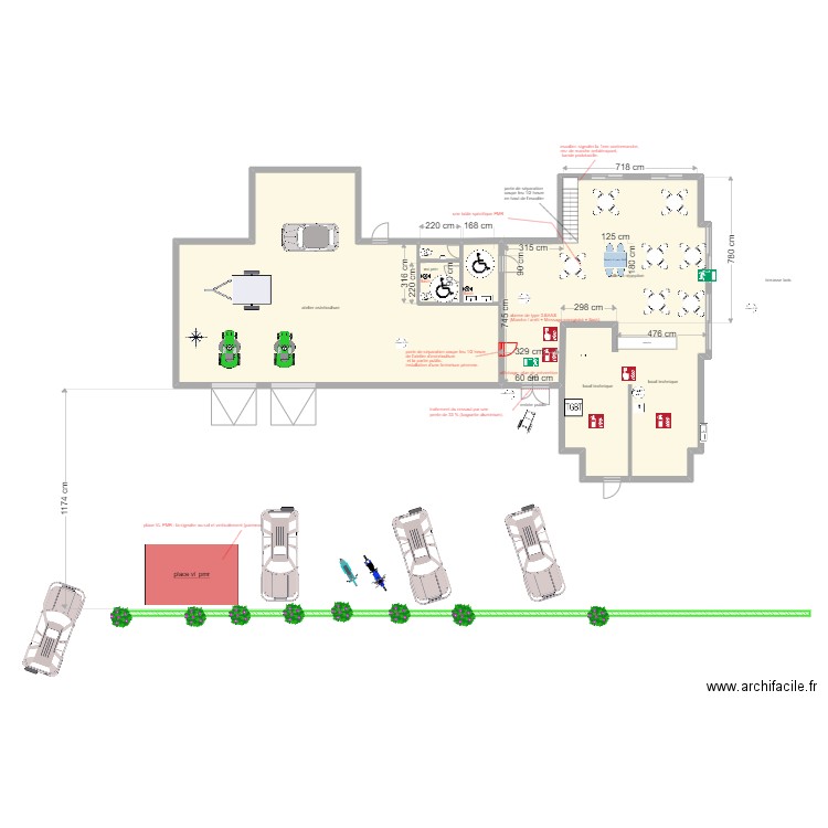 les tadornes travaux . Plan de 5 pièces et 285 m2