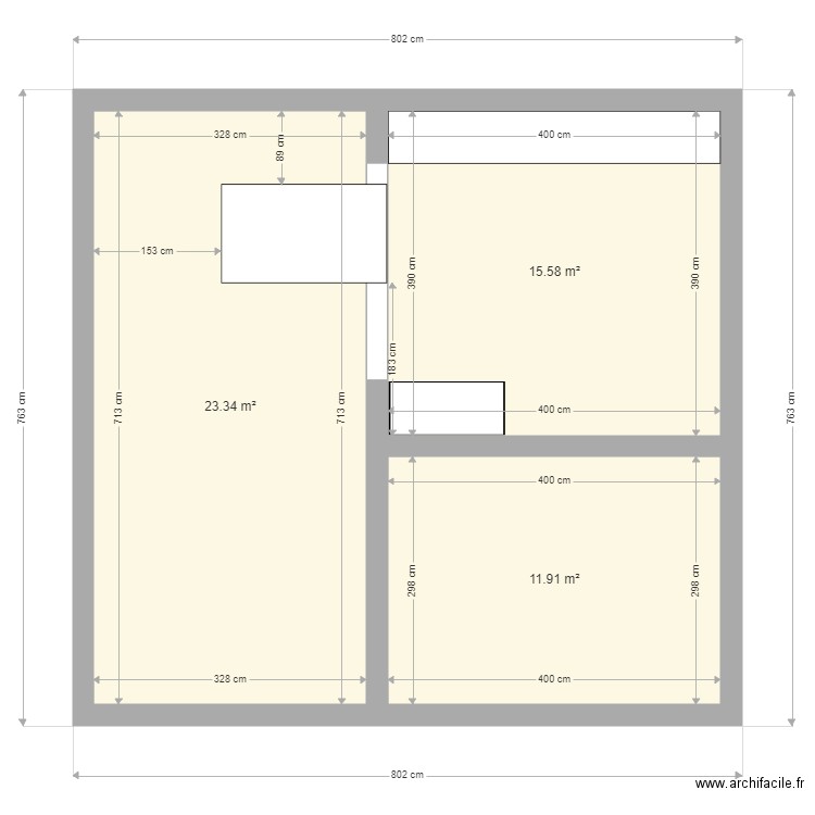 détail pièces de vie. Plan de 0 pièce et 0 m2