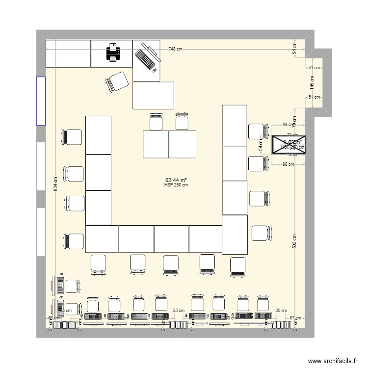 salle de cours. Plan de 0 pièce et 0 m2