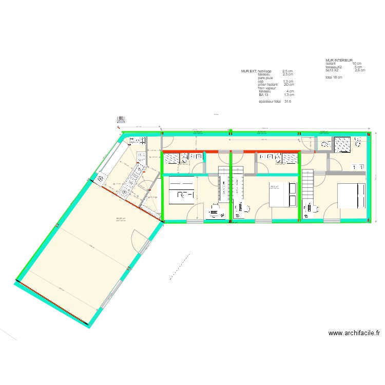 CUISINE 4. Plan de 17 pièces et 227 m2