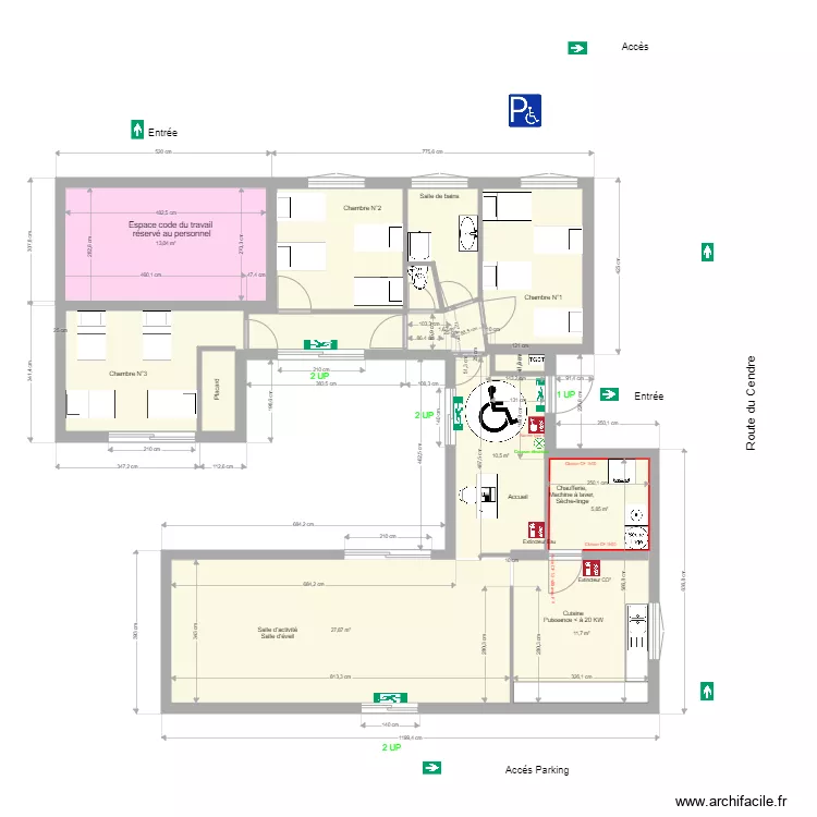 cr&egrave;che Cournon. Plan de 