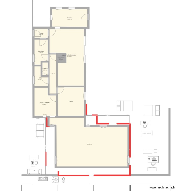 PROJET NU. Plan de 0 pièce et 0 m2