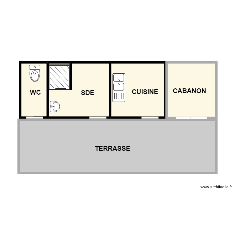 LEMASSON. Plan de 5 pièces et 58 m2