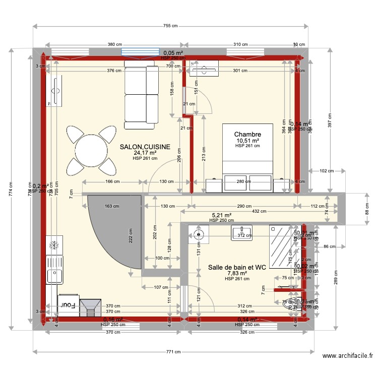 PLAN ZAI ETAGE PROJET. Plan de 12 pièces et 48 m2