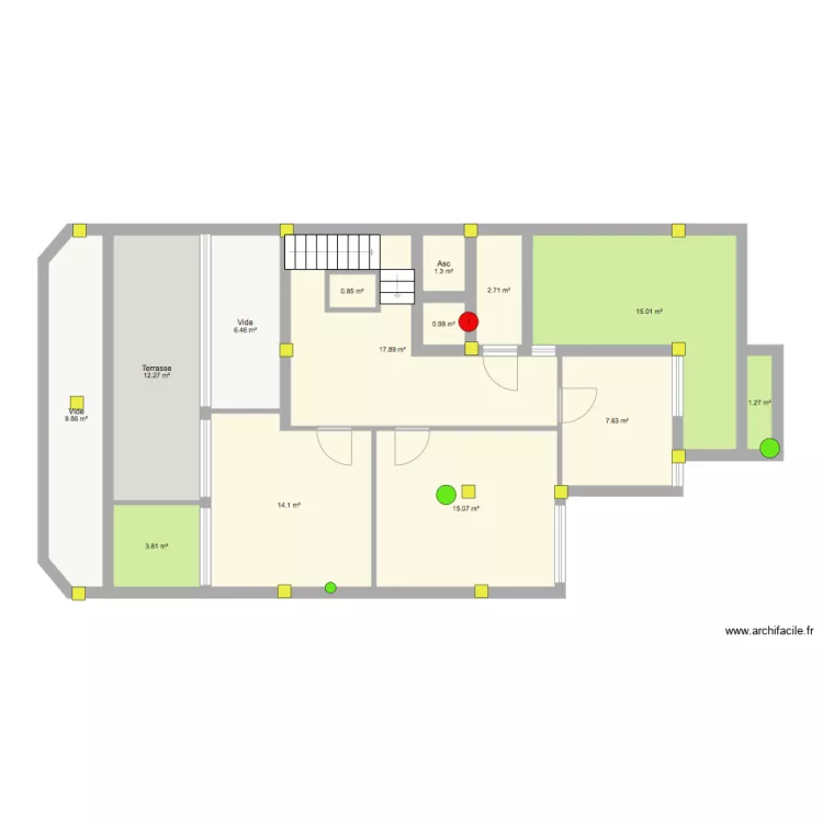 Lartigue plan Bernard &eacute;tage. Plan de 