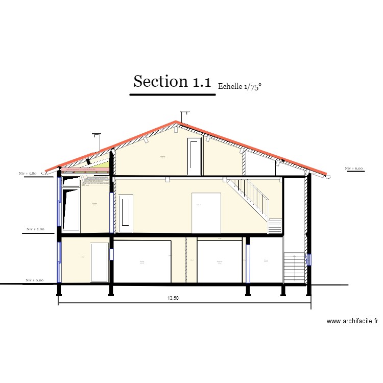 SECTION 1 faux plafond terrasse rev 1. Plan de 0 pièce et 0 m2