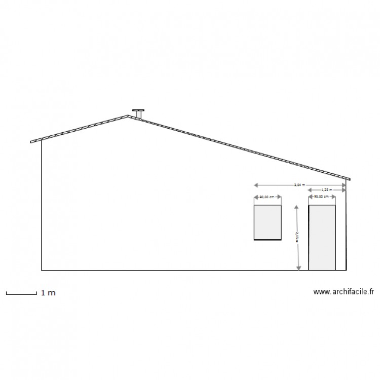 Facade sud. Plan de 0 pièce et 0 m2