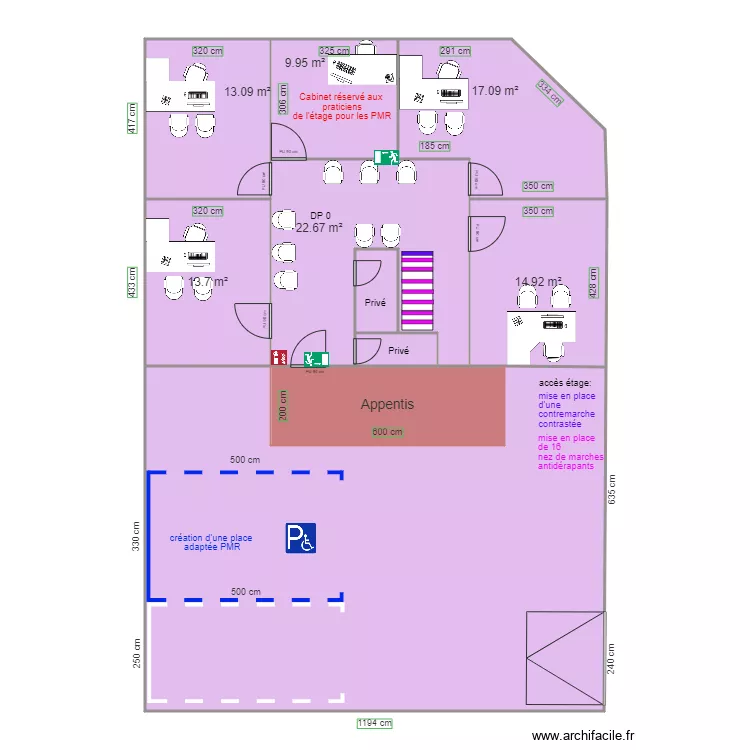 CABINET PARAMEDICAL CRM BRIAND APRES TRAVAUX. Plan de CABINET PARAMEDICAL CRM BRIAND APRES TRAVAUX. Plan de