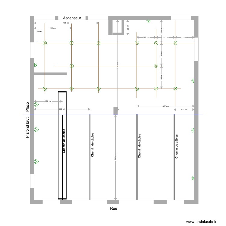 réception plafond brut. Plan de 0 pièce et 0 m2