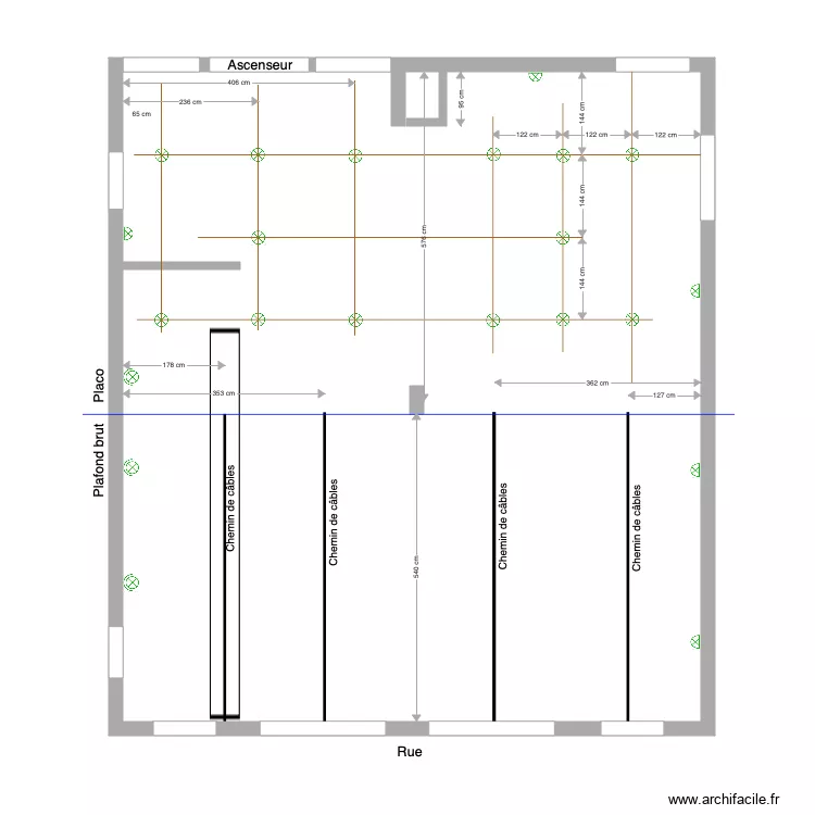 réception plafond brut. Plan de réception plafond brut. Plan de