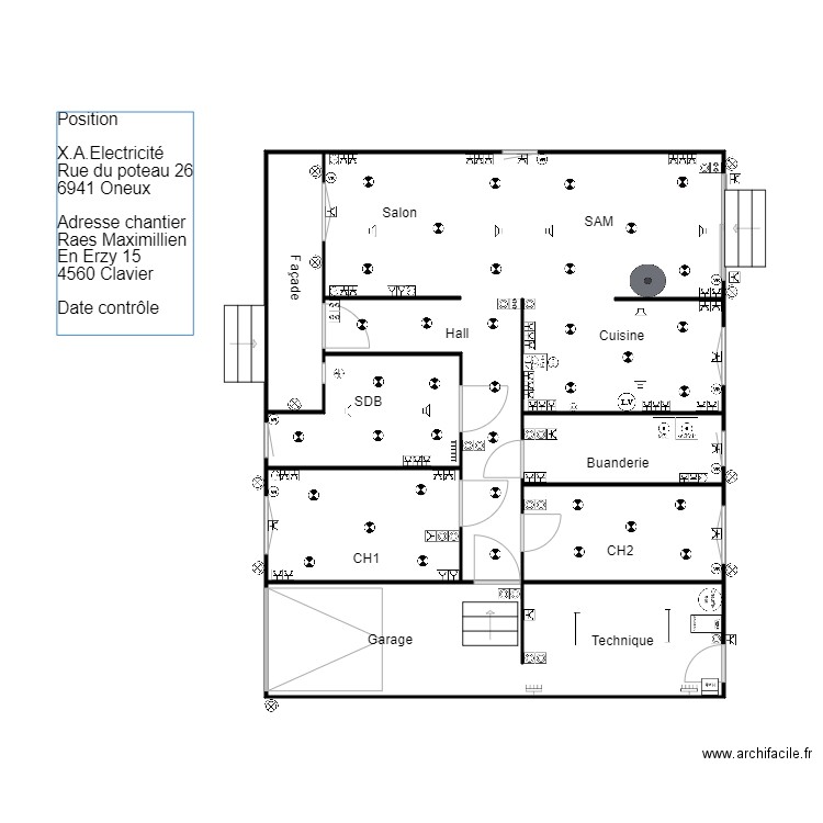 position Zoé . Plan de 7 pièces et 73 m2