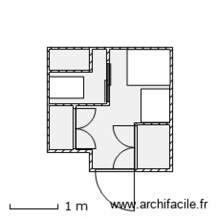 Salle de bain B19 N&deg;1. Plan de 