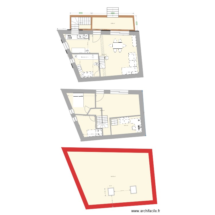 rénovation maison moiré dim real V4. Plan de 0 pièce et 0 m2