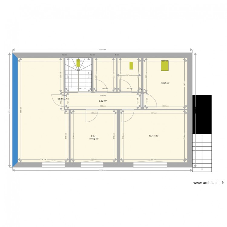 Plan étage coté  MT. Plan de 0 pièce et 0 m2