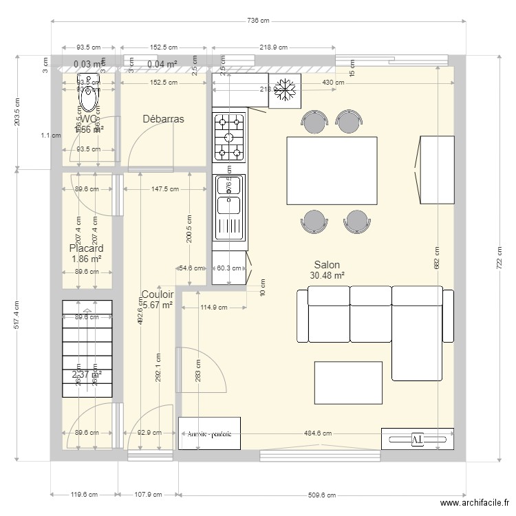 Bouchard RDC Réaménagé 1. Plan de 0 pièce et 0 m2