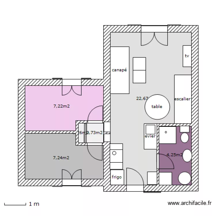 studio. Plan de studio. Plan de