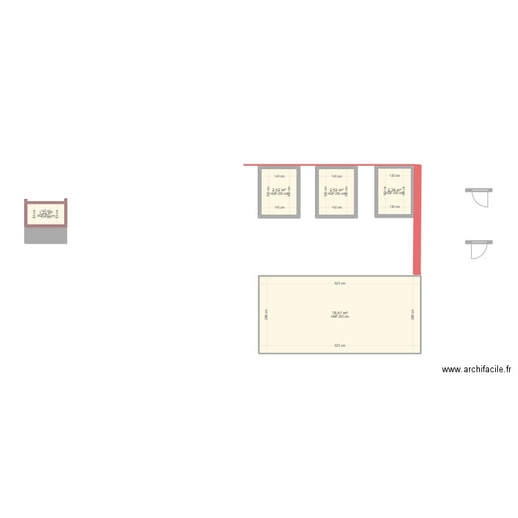 serre implantation. Plan de 5 pièces et 27 m2