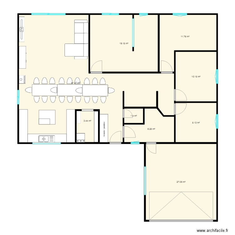 Maison Néolia 4 pans L SALON. Plan de 0 pièce et 0 m2