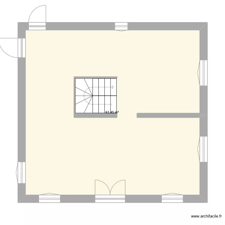 BASE RDC AVEC EXT. Plan de 1  et 61 m²