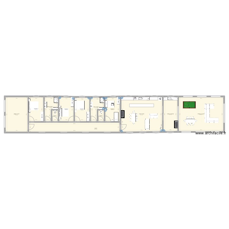 bousquet  porcherie 1. Plan de 13 pièces et 301 m2