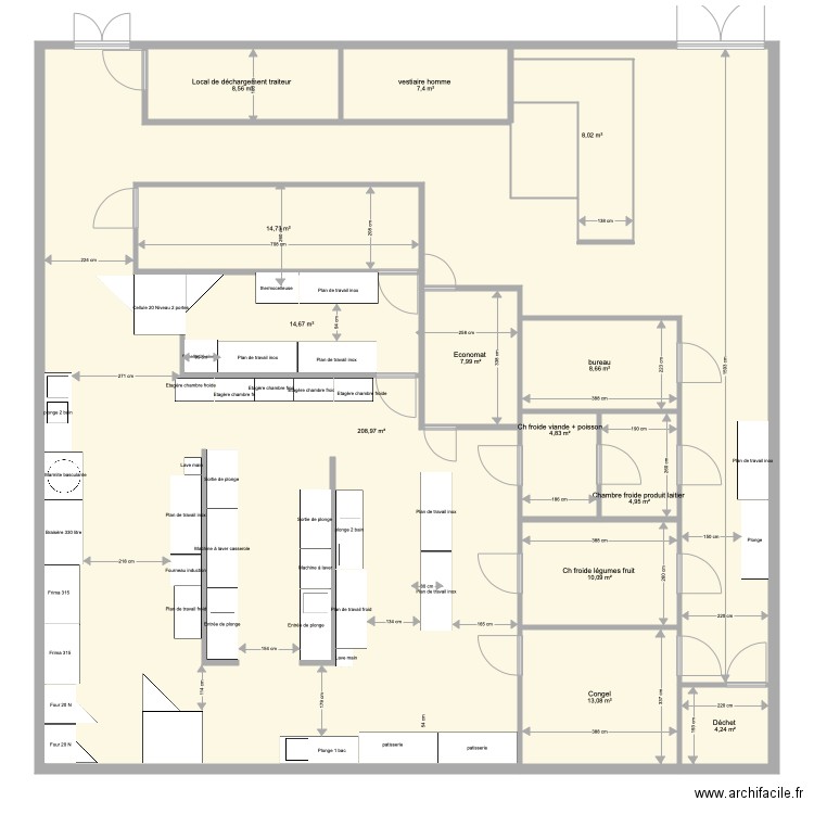 Plan base Yens Structure 14. Plan de 13 pièces et 316 m2