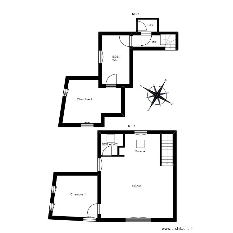 MICALEFF Sandra. Plan de 8 pièces et 71 m2