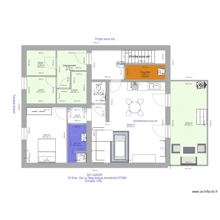 SCI QADIR sous sol. Plan de 0 pièce et 0 m2