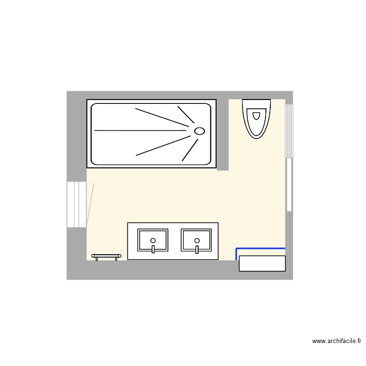 SdB Louis Ars. Plan de 1 pièce et 5 m2