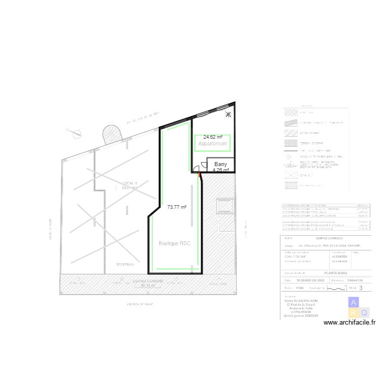 ED CANIGOU LOCAL I ESTUDI PAS DE LA CASA. Plan de 0 pièce et 0 m2