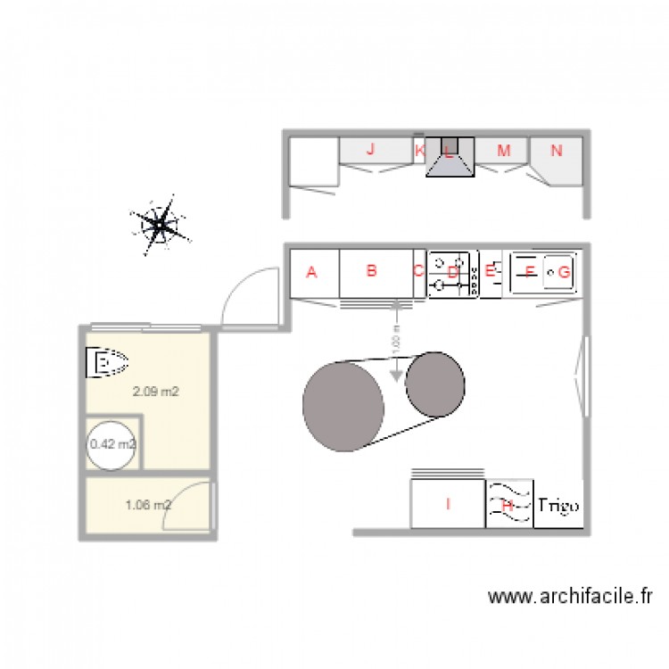 Cuisine C V7. Plan de 0 pièce et 0 m2