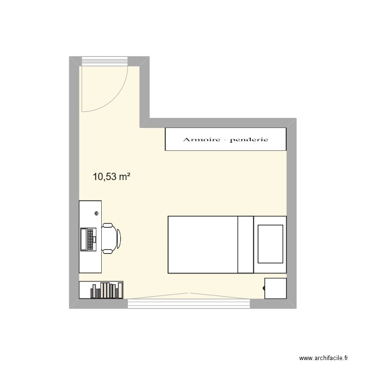 Bedroom 4. Plan de 1 pièce et 11 m2